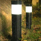 Outdoor Solar Rattan Cylindrical LED Garden Lawn In-ground Landscape Light