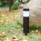 Outdoor Solar Rattan Cylindrical LED Garden Lawn In-ground Landscape Light