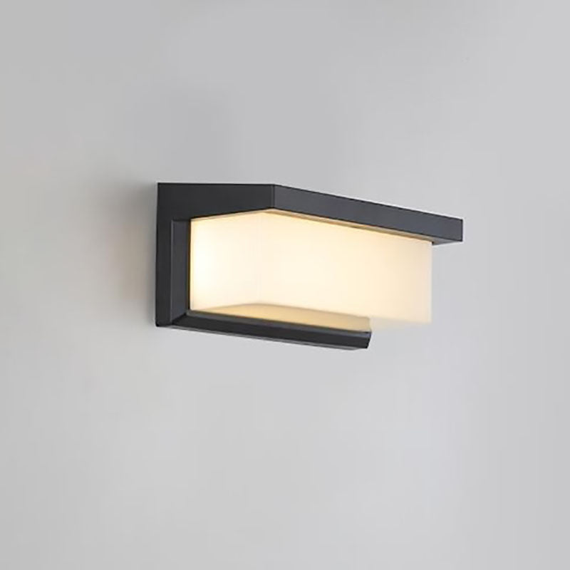 Modern Minimalist Solar Rectangle PC LED Outdoor Wall Light Lamp For Outdoor Patio