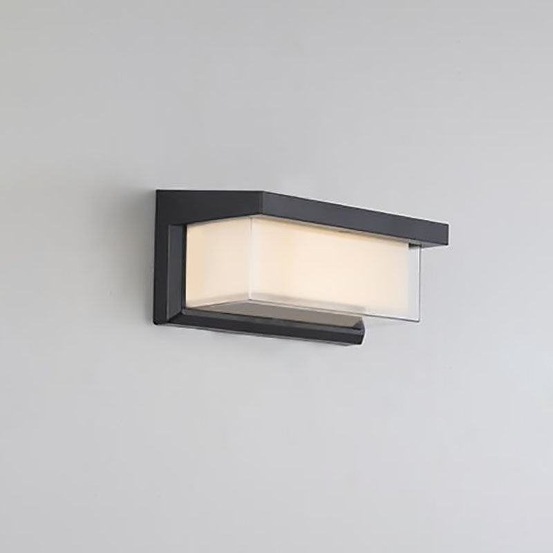 Modern Minimalist Solar Rectangle PC LED Outdoor Wall Light Lamp For Outdoor Patio