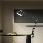 Modern minimalist retractable table lamp with long arm and clip made of ABS with 1 light for the bedroom