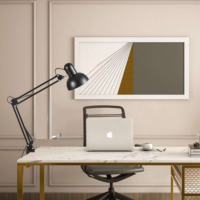 Modern minimalist retractable table lamp with long arm and clip made of ABS with 1 light for the bedroom