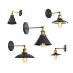 Metal straight arm wall lighting fixture factory 1 bulb dining room wall lamp in black and brass