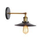 Metal straight arm wall lighting fixture factory 1 bulb dining room wall lamp in black and brass
