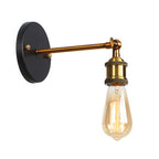 Metal straight arm wall lighting fixture factory 1 bulb dining room wall lamp in black and brass