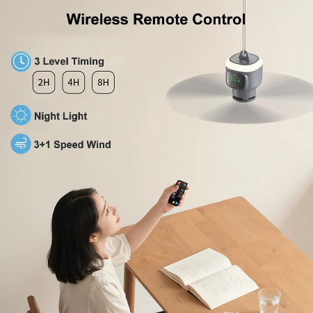 Ultimate Outdoor 12000mAh Rechargeable Ceiling Fan with LED Light