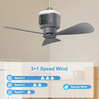 Ultimate Outdoor 12000mAh Rechargeable Ceiling Fan with LED Light