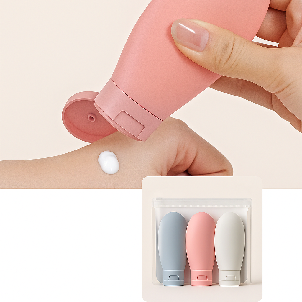 Leak-Proof Silicone – 60 ml Refillable – Ideal for Carry-On Trips