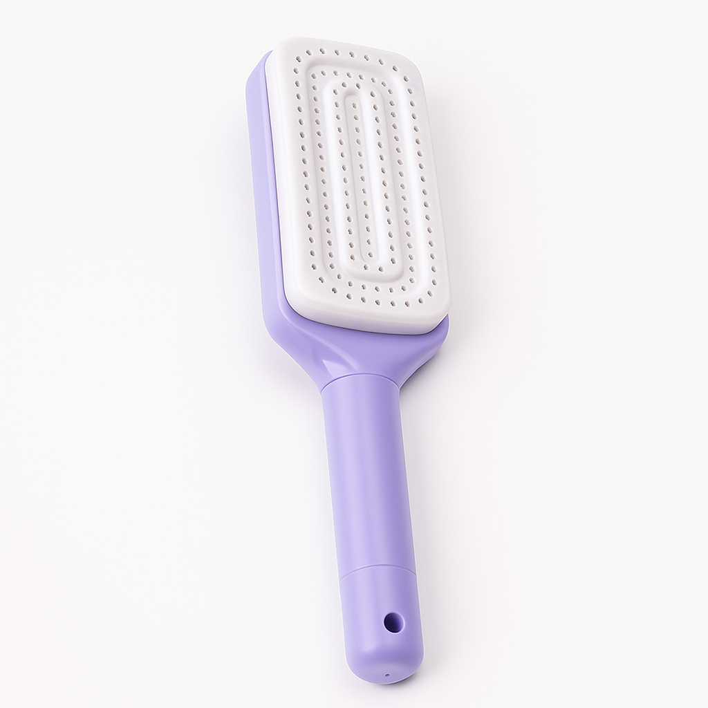Cleaning Hairbrush – Gentle Detangle – Retractable Bristle Design – For All Hair Types & Busy Mornings