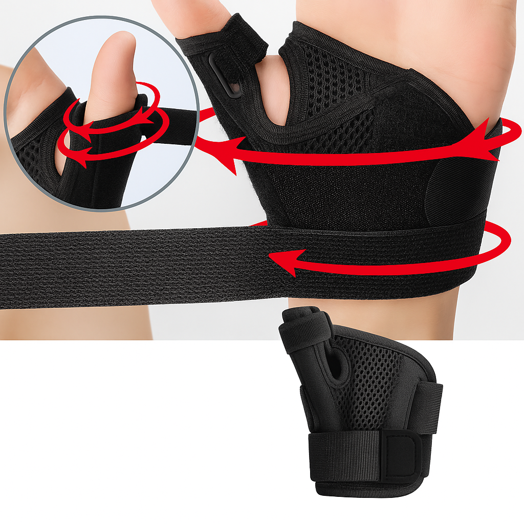 Relief for De Quervain’s Tendonitis – Breathable Adjustable Compression – Everyday & Active Use