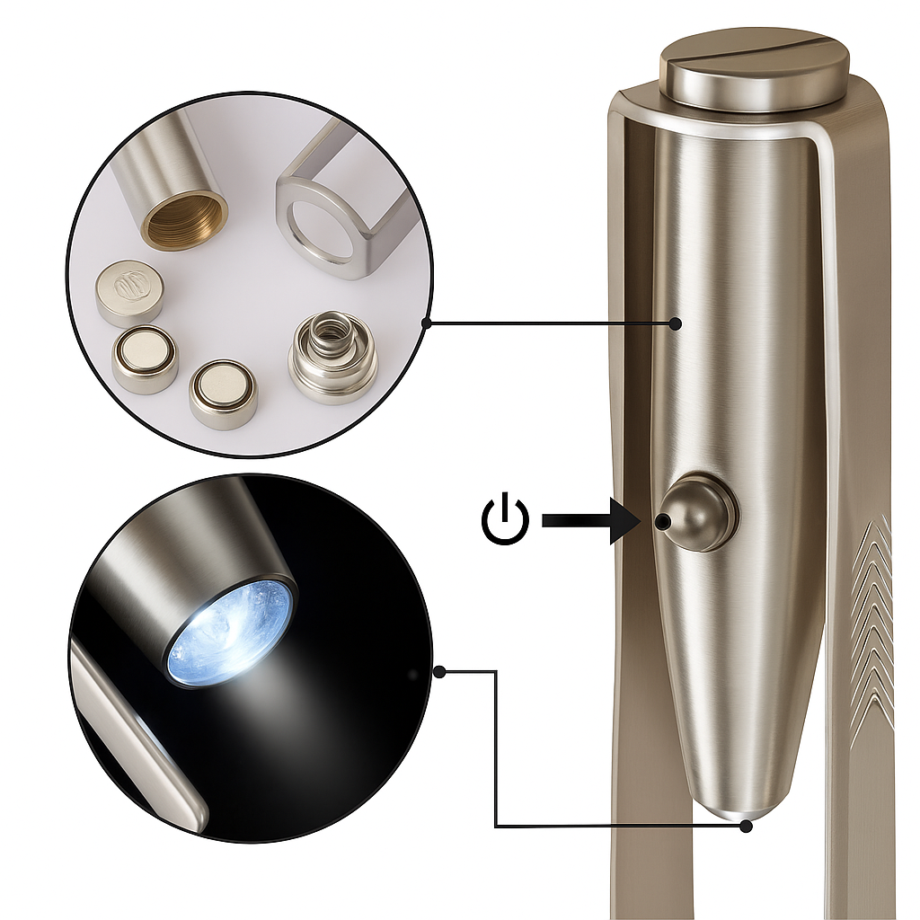 Rust-Resistant Stainless Steel – LED Light Precision Grip – Long-Lasting At-Home Grooming