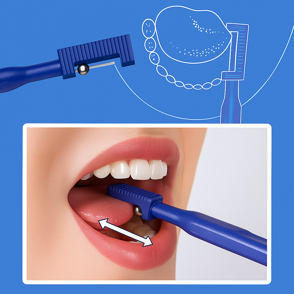 3-Piece Tongue Tip Exerciser – Non-Slip Handle – Improves Speech & Swallowing Control