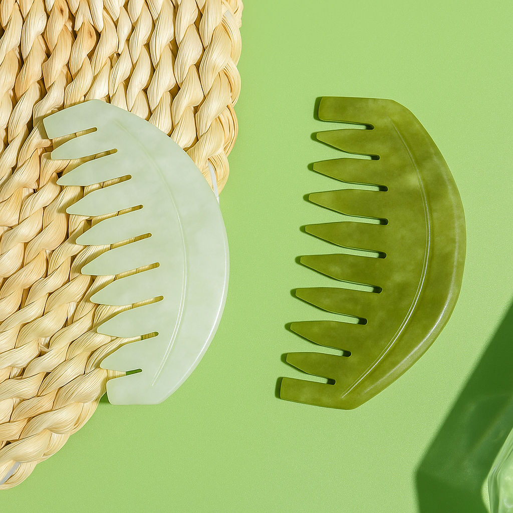 Anti-Static Detangling – Smooth Jade Surface – Curly Thick Hair & Frizz Control