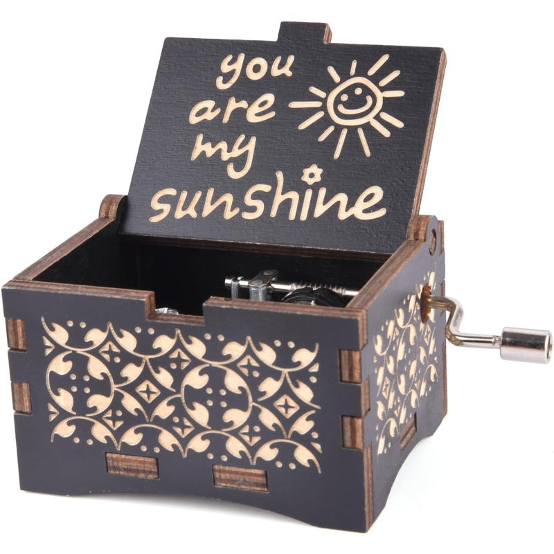 Wooden Hand Crank Music Box