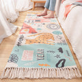 Cartoon Animal Patterned Rug Colorful Cotton Rug Washable Pet-Friendly Rug for the Children's Room