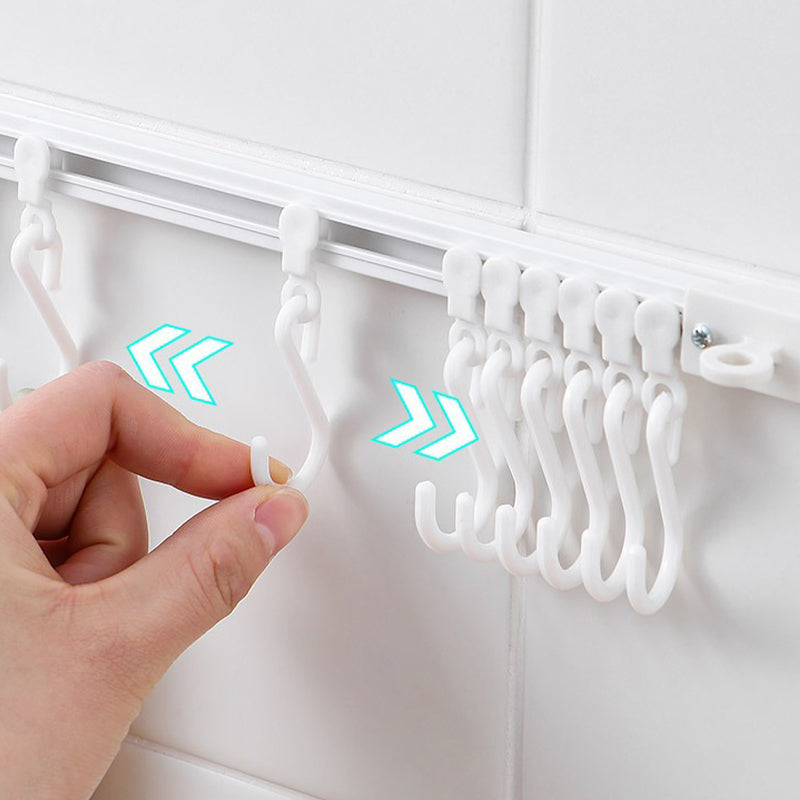 Sliding hooks that can be pushed without drilling