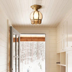 Ceiling Light Brass Metal Flush Mount Fixture