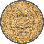 Ethnic Multicolor Floral Rug Synthetic Pearls Rug Non-Slip Backing Pet-Friendly Machine Washable Rug for Large Room