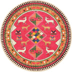 Ethnic Multicolored Flower Rug Synthetic Persian Rug Non-Slip Backing Pet-Friendly Machine Washable Rug for the Large Room