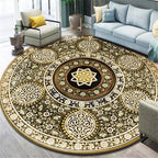 Ethnic Multicolor Floral Rug Synthetic Pearls Rug Non-Slip Backing Pet-Friendly Machine Washable Rug for Large Room