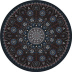 Moroccan Living Room Carpet Multicolored Flower Carpet Polyester Machine Washable Stain Resistant Non-Slip Backing Carpet