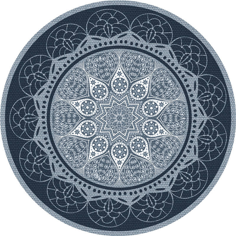 Moroccan Living Room Carpet Multicolored Flower Carpet Polyester Machine Washable Stain Resistant Non-Slip Backing Carpet
