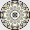 Moroccan Style Sunflower Rug Gray-Black Synthetic Rug Washable Non-Slip Backing Stain-Resistant Rug for Family Room