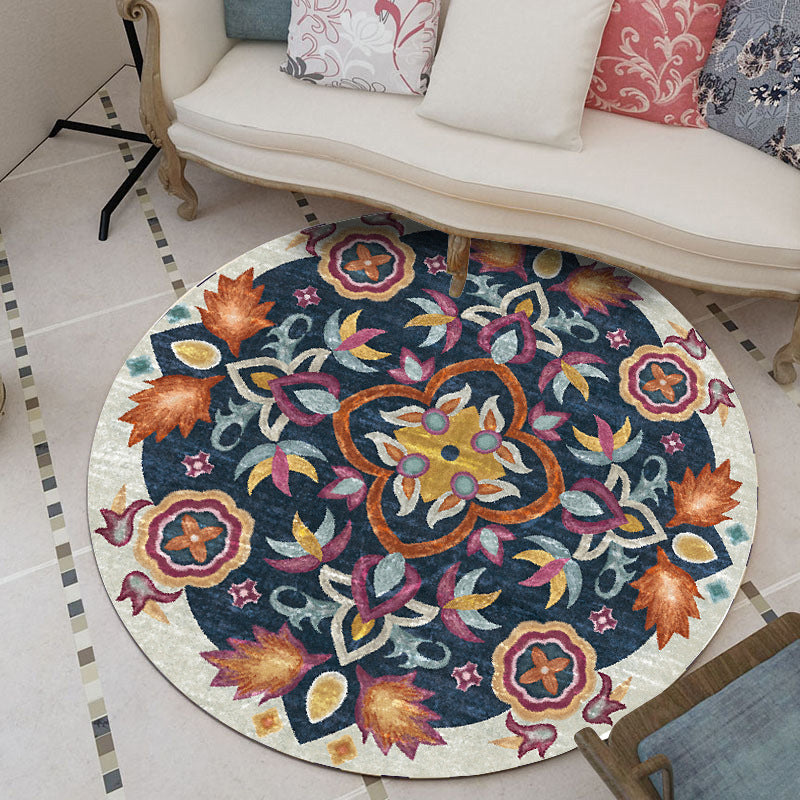 Classic Moroccan Indoor Carpet multicolored floral rug non-slip machine washable stain-resistant rug for the living room