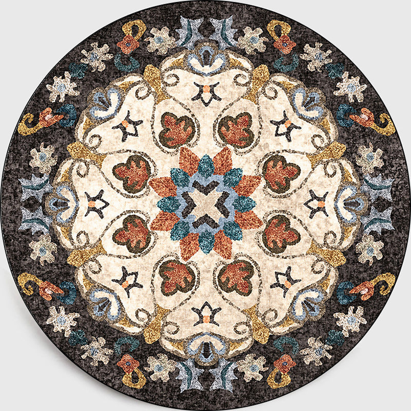 Classic Moroccan Indoor Carpet multicolored floral rug non-slip machine washable stain-resistant rug for the living room