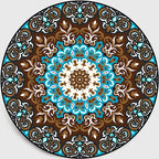 Multicolored Living Room Carpet Turkish Floral Swirl Rug Synthetic Non-Slip Pet-Friendly Machine Washable Carpet