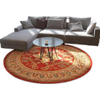 Retro Floral Rug Multicolored Oriental Rug Polyester Pet-Friendly Non-Slip Back Washable Rug for the Bedroom