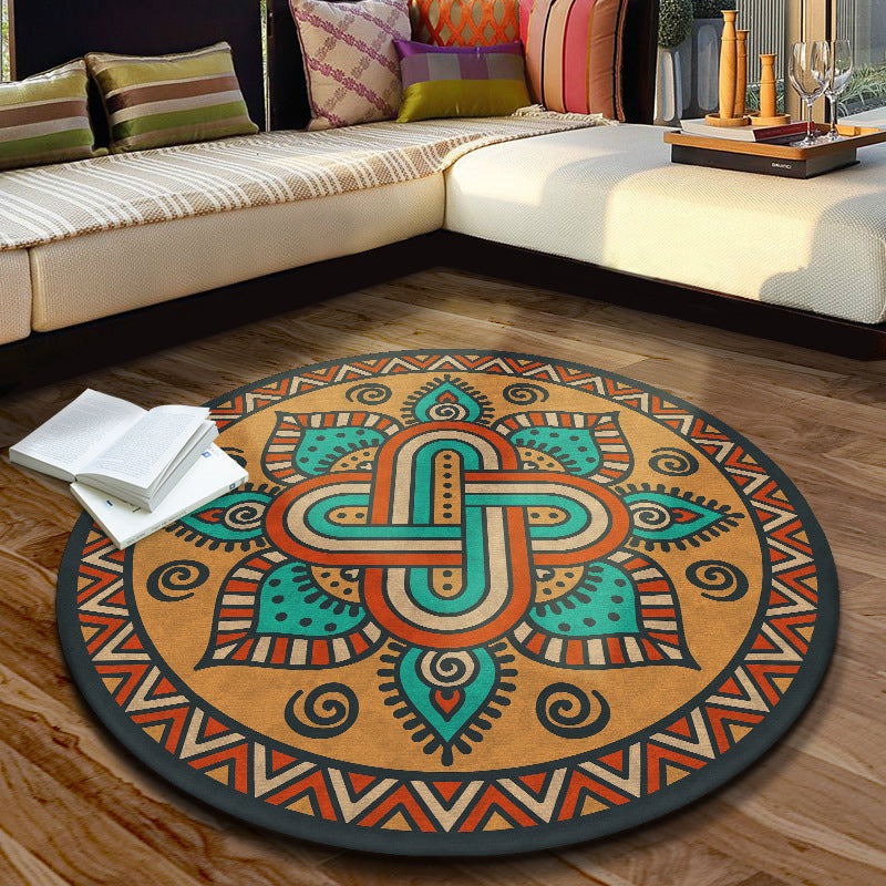 Multicolored Moroccan rug Synthetic floral pattern rug with non-slip backing stain-resistant machine washable rug for the dining room