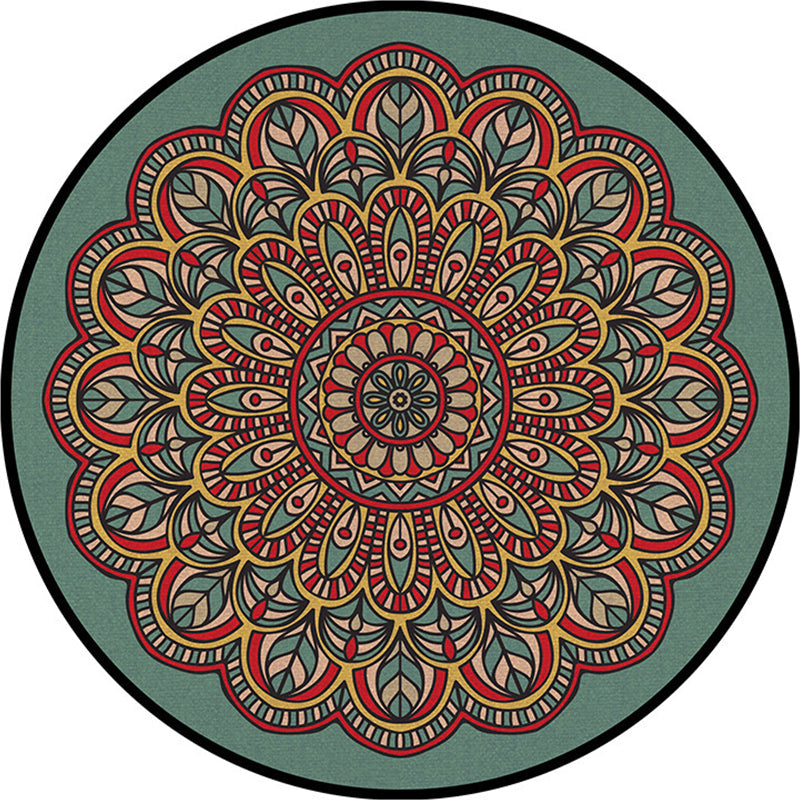 Multicolored Moroccan rug Synthetic floral pattern rug with non-slip backing stain-resistant machine washable rug for the dining room