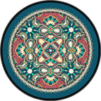 Moroccan symmetrical pattern rug multicolored polyester rug machine washable non-slip pet-friendly rug for living room