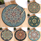 Tribal Mandala Indoor Rug Multicolored Moroccan Rug Synthetic Non-Slip Stain Resistant Pet Friendly Rug for Room