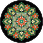 Tribal Mandala Indoor Rug Multicolored Moroccan Rug Synthetic Non-Slip Stain Resistant Pet Friendly Rug for Room