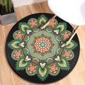 Tribal Mandala Indoor Rug Multicolored Moroccan Rug Synthetic Non-Slip Stain Resistant Pet Friendly Rug for Room