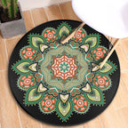 Tribal Mandala Indoor Rug Multicolored Moroccan Rug Synthetic Non-Slip Stain Resistant Pet Friendly Rug for Room