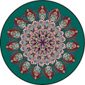 Ethical Moroccan Style Rug Multicolored Flower Rug Pet Friendly Anti-Slip Stain Resistant Rug for Living Room