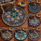 Moroccan Mandala Rug Multicolored Synthetic Rug Stain Resistant Non-Slip Machine Washable Rug for the Dining Room