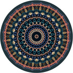 Moroccan Mandala Rug Multicolored Synthetic Rug Stain Resistant Non-Slip Machine Washable Rug for the Dining Room
