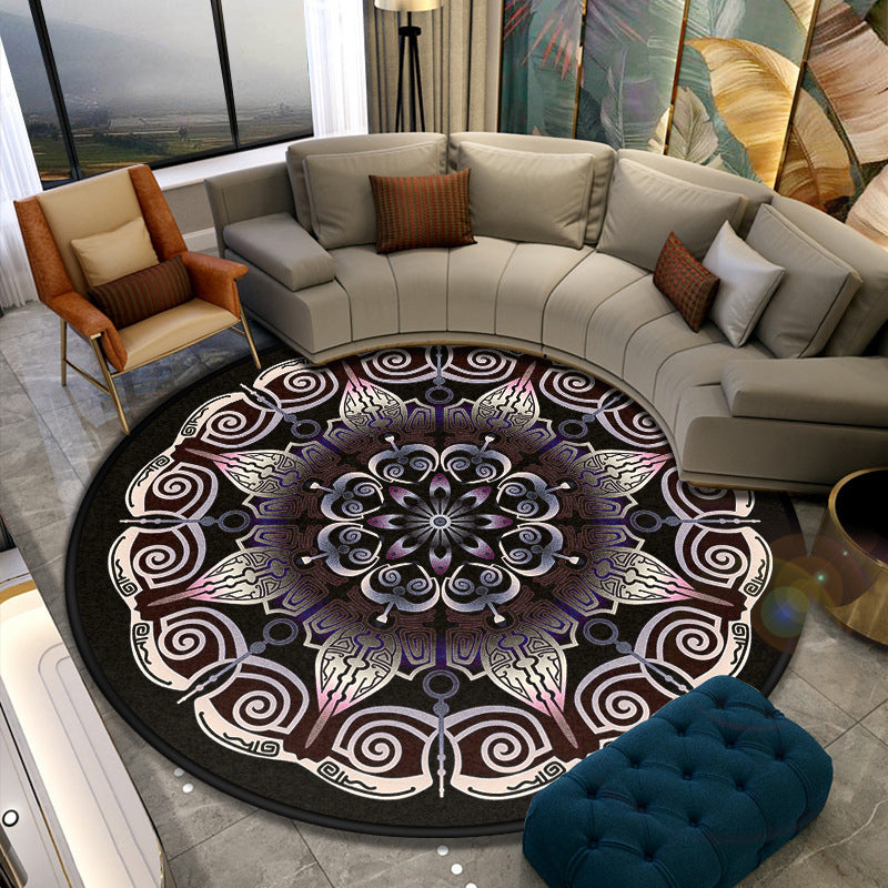 Turkish Style Living Room Carpet Colorful Flower Carpet Synthetic Pet-Friendly Machine Washable Non-Slip Carpet