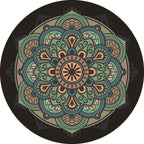 Unique multicolored mandala rug Synthetic Moroccan rug Stain resistant Non-slip backing Machine washable rug for the front door
