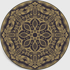 Retro Dark Colored Moroccan Carpet Polypropylene Mandala Pattern Carpet Washable Non-Slip Pet-Friendly Carpet for the Living Room