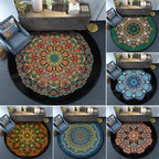Turkish Mandala Rug Multicolor Synthetic Rug Washable Pet Friendly Non-Slip Back Rug for Living Room