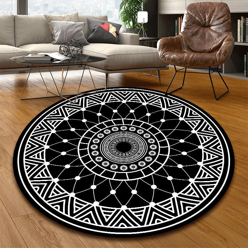 Classic multi-colored mandala rug polypropylene Moroccan rug dirt-resistant machine washable non-slip rug for the door