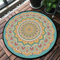 Classic multi-colored mandala rug polypropylene Moroccan rug dirt-resistant machine washable non-slip rug for the door