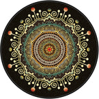Persian Bedroom Rug Multi-Color Tribal Flower Rug Polyester Stain Resistant Non-Slip Back Washable Area Rug