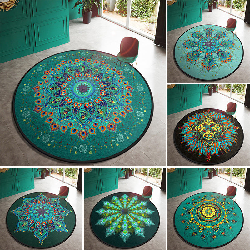 Multi Color Doormat Moroccan Flowers Area Rug Synthetic Non-Slip Stain Resistant Pet Friendly Rug