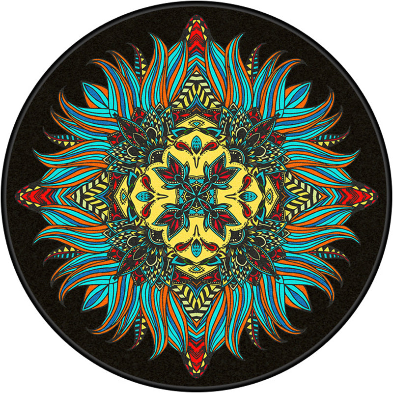 Multi Color Doormat Moroccan Flowers Area Rug Synthetic Non-Slip Stain Resistant Pet Friendly Rug